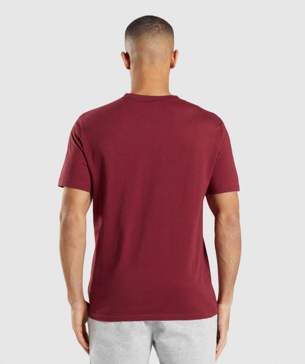 Panske Tricka Gymshark Crest Bordove Červené | ZV2083145